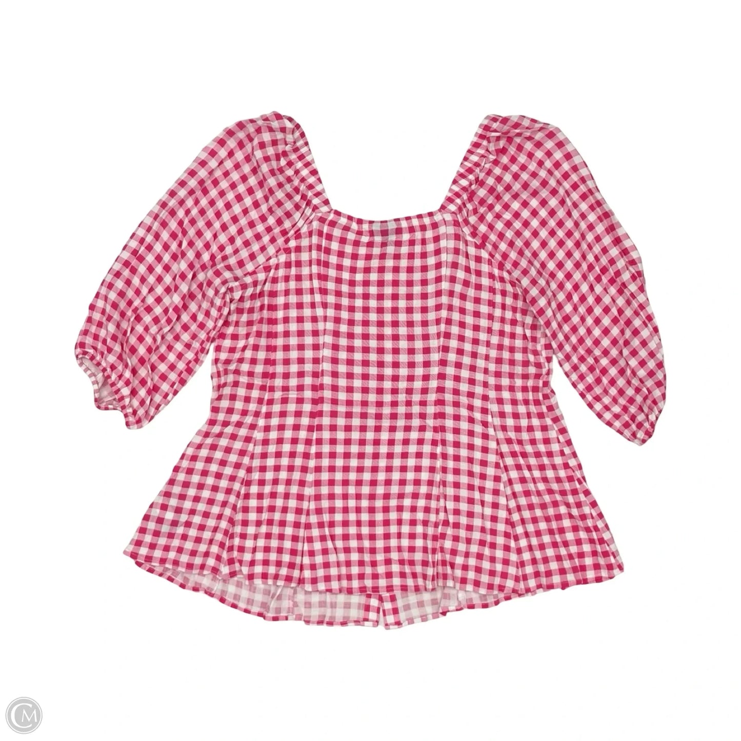 Blouse Short Sleeve By Torrid In Pink & White, Size: 1x