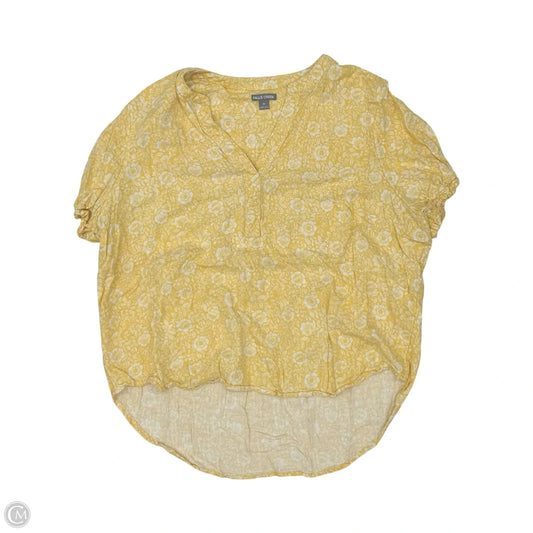 Blouse Short Sleeve By Falls Creek In Yellow, Size: 1x