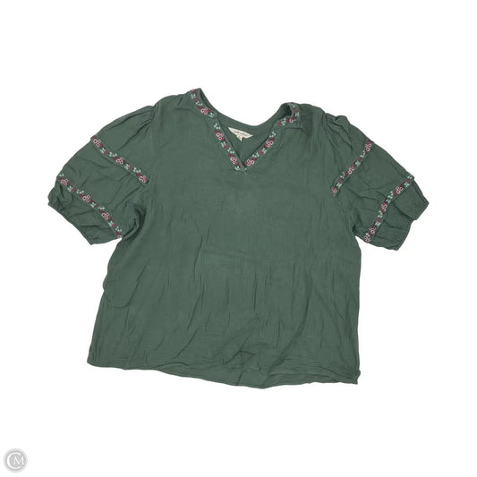 Blouse Short Sleeve By Clothes Mentor In Green, Size: Xl