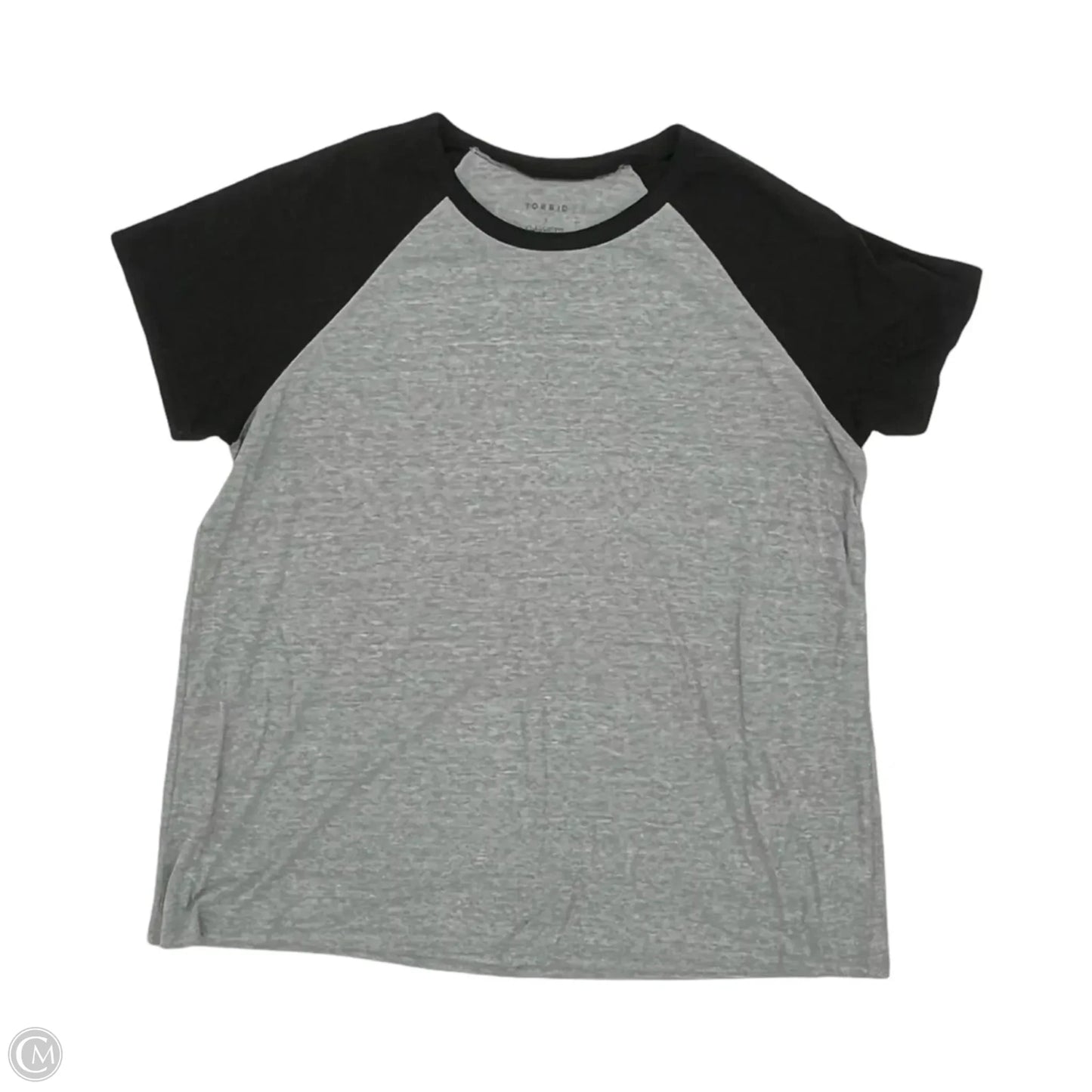 Top Short Sleeve By Torrid In Black & Grey, Size: 1x