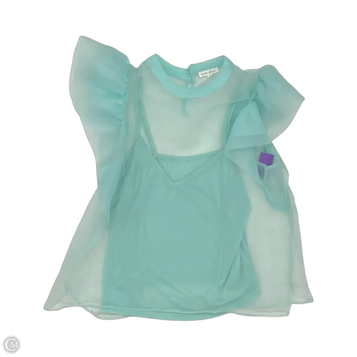 Blouse Short Sleeve By By The River In Green, Size: L