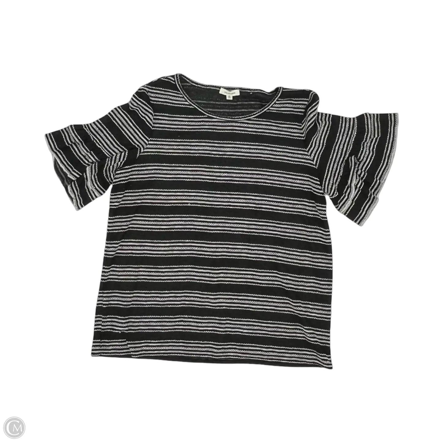 Top Short Sleeve By Max Studio In Black & Cream, Size: M
