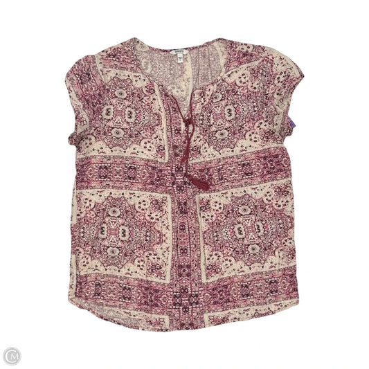 Blouse Short Sleeve By Sonoma In Pink & Tan, Size: L
