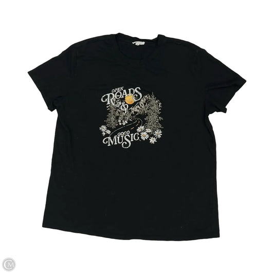 Top Short Sleeve By Maurices In Black, Size: L