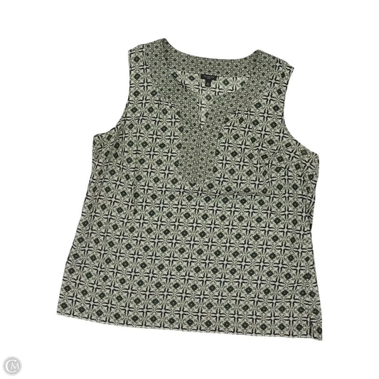 Blouse Sleeveless By Talbots In Black & Green, Size: Lp