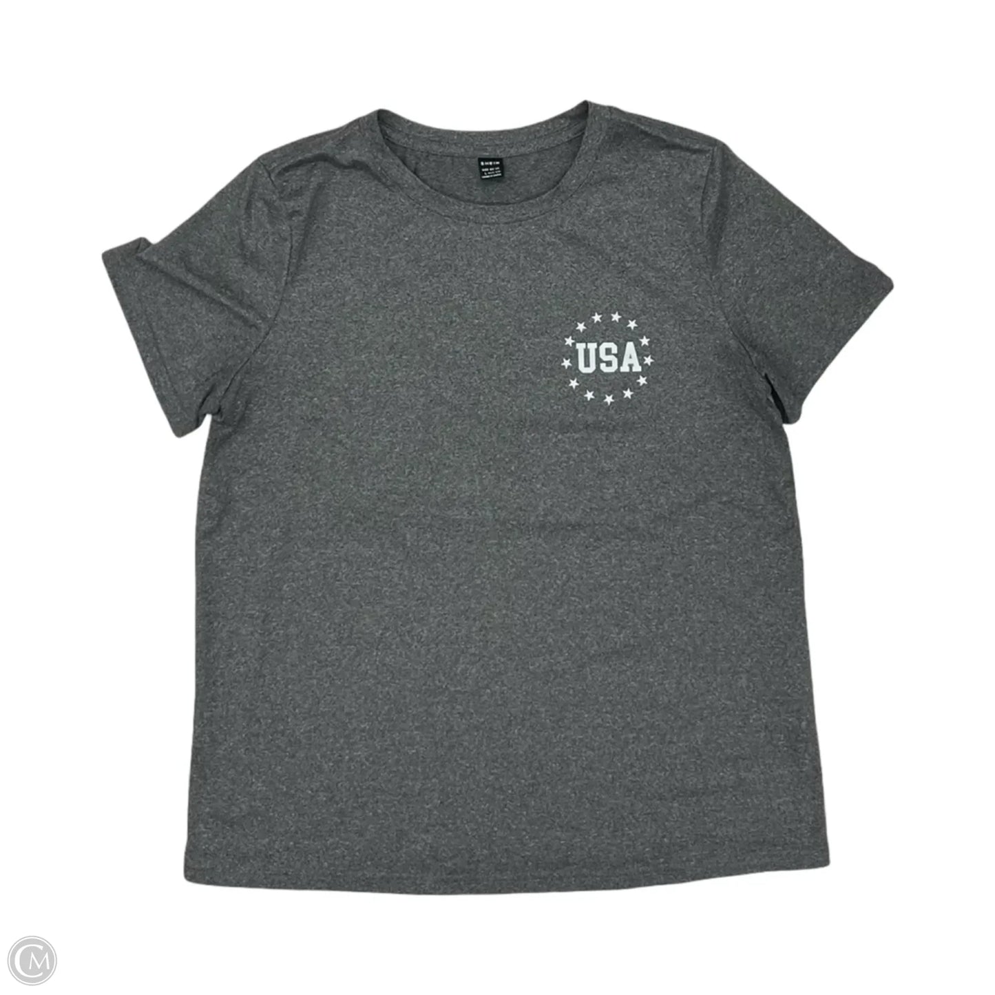 Top Short Sleeve By Shein In Grey, Size: L
