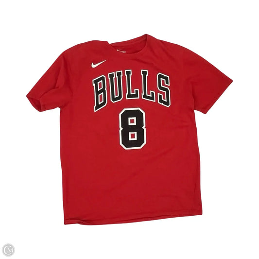 Athletic Top Short Sleeve By Nike In Red, Size: L