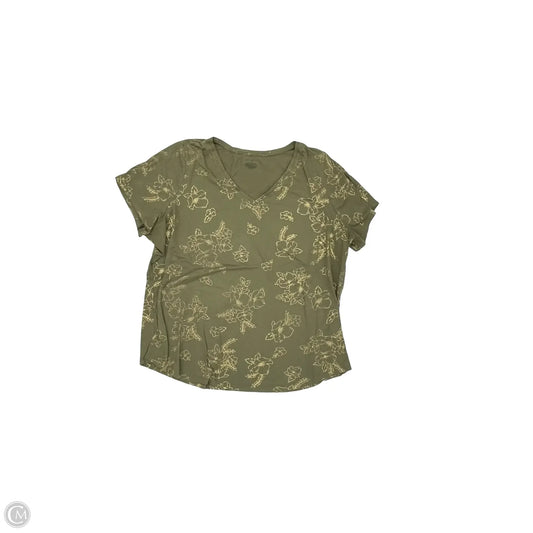 Top Short Sleeve By Lane Bryant In Gold & Green, Size: 3x