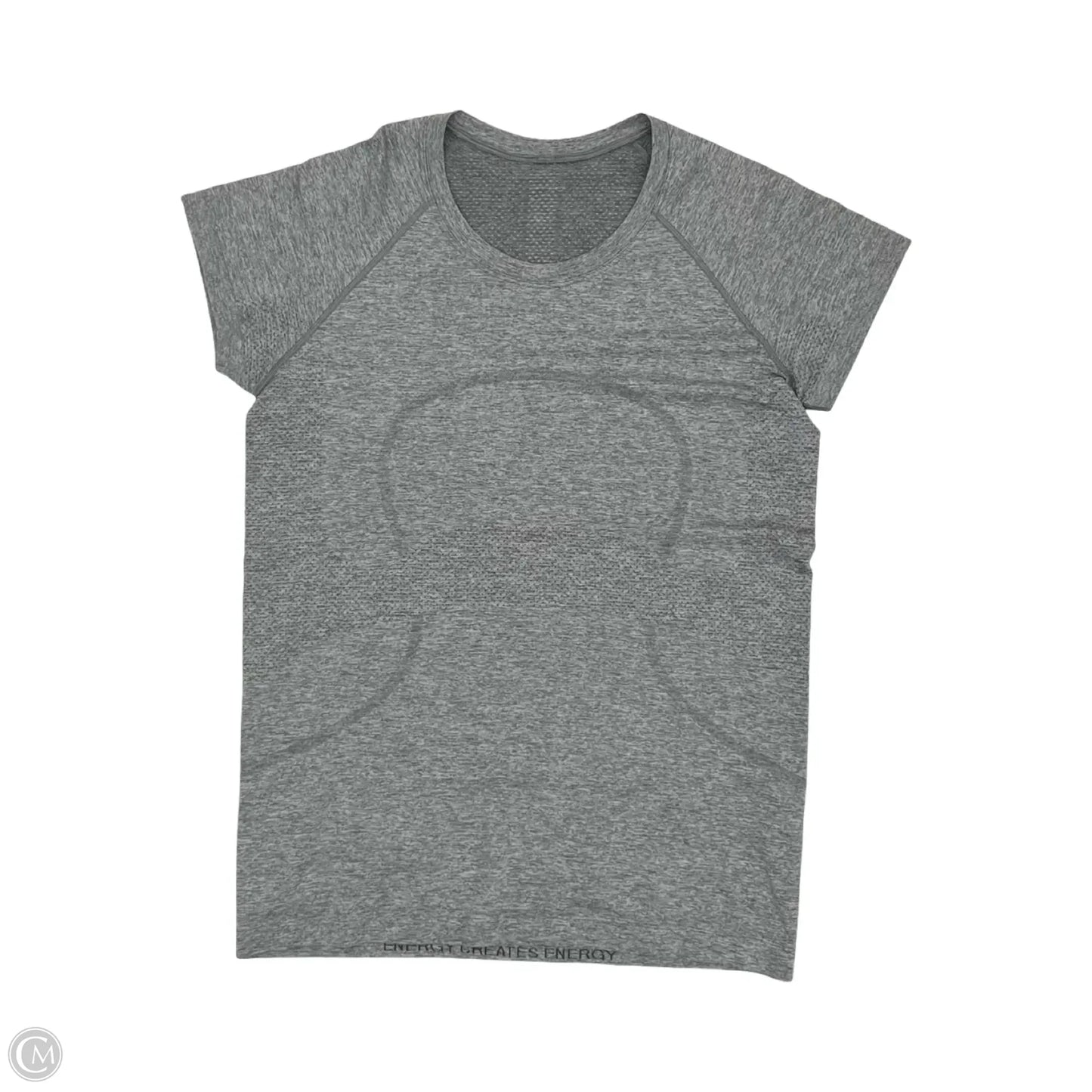 Athletic Top Short Sleeve By Lululemon In Grey, Size: L