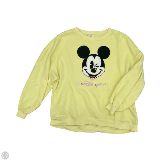 Sweatshirt Crewneck By Disney In Yellow, Size: M