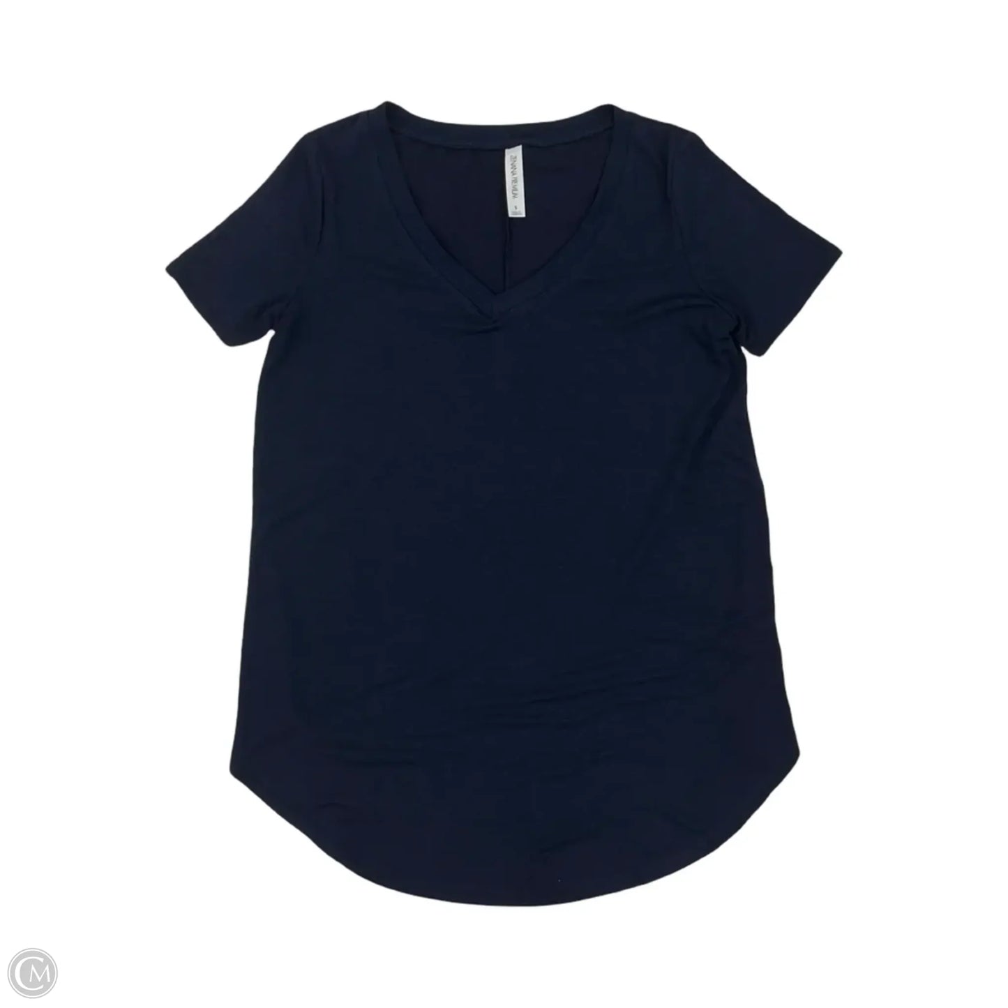 Top Short Sleeve By Zenana In Navy, Size: S