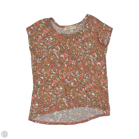 Top Short Sleeve Designer By Michael Kors In Orange & Pink, Size: S