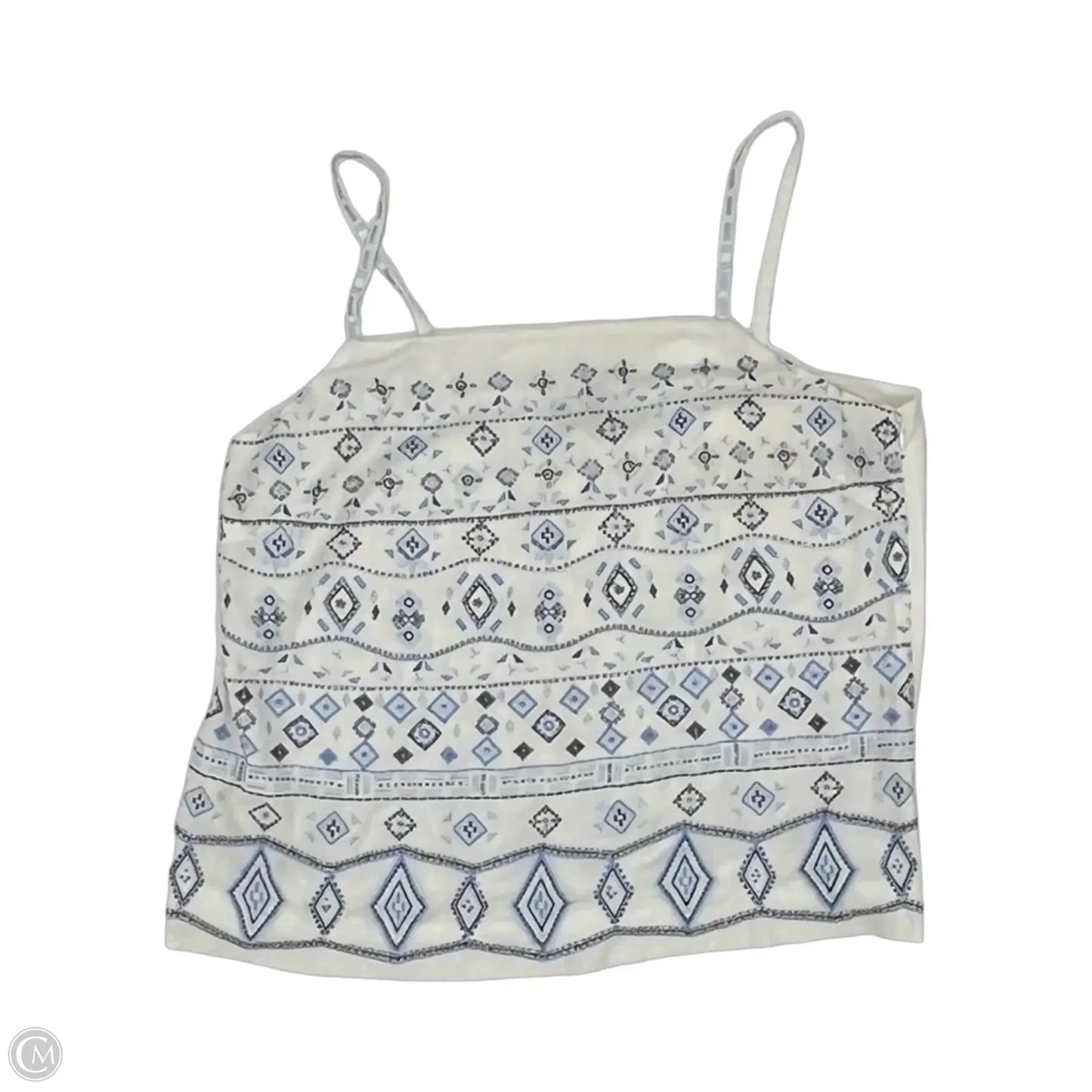 Blouse Sleeveless By White House Black Market In Blue & White, Size: L