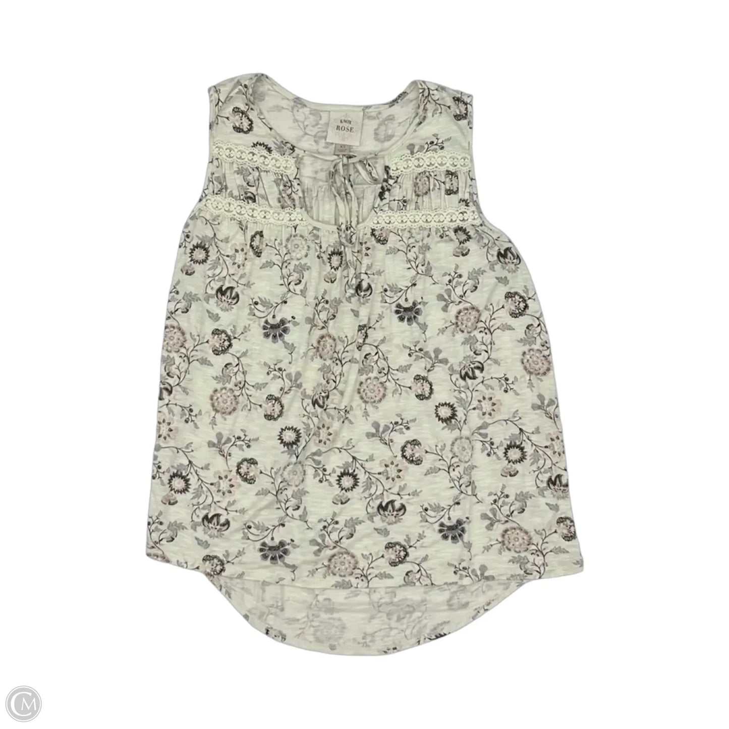 Top Sleeveless By Knox Rose In Floral Print, Size: Xs