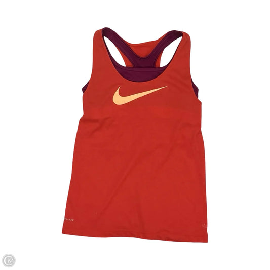 Athletic Tank Top By Nike In Orange & Purple, Size: M