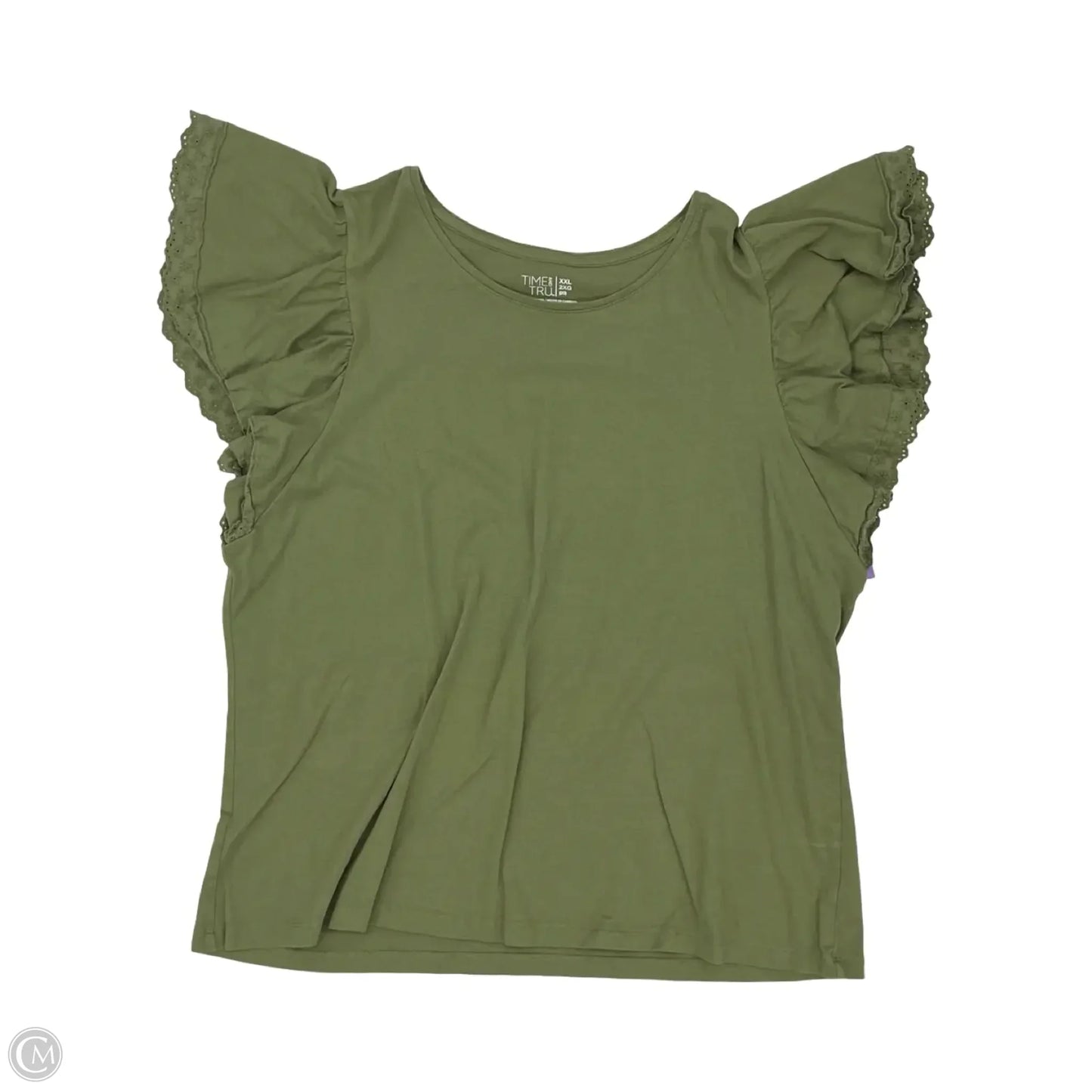 Top Short Sleeve By Time And Tru In Green, Size: Xxl