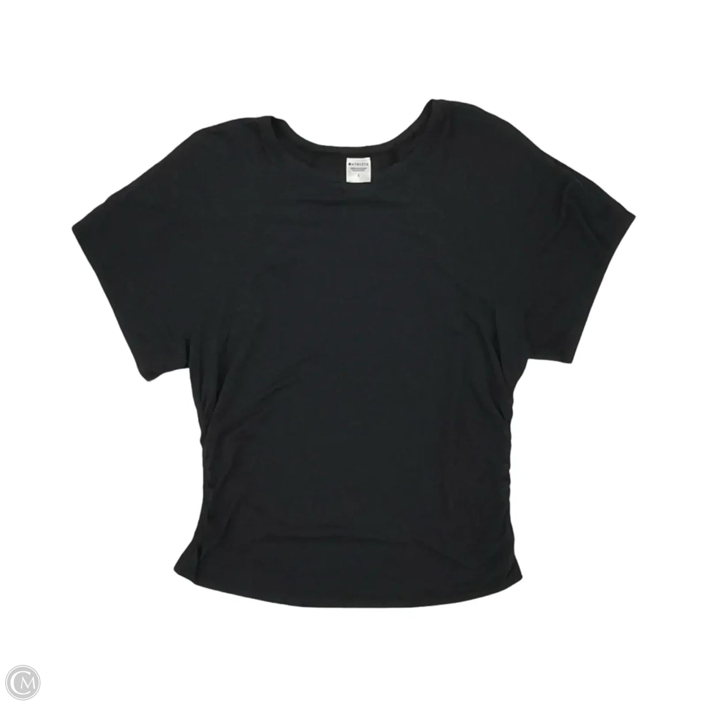 Athletic Top Short Sleeve By Athleta In Black, Size: L
