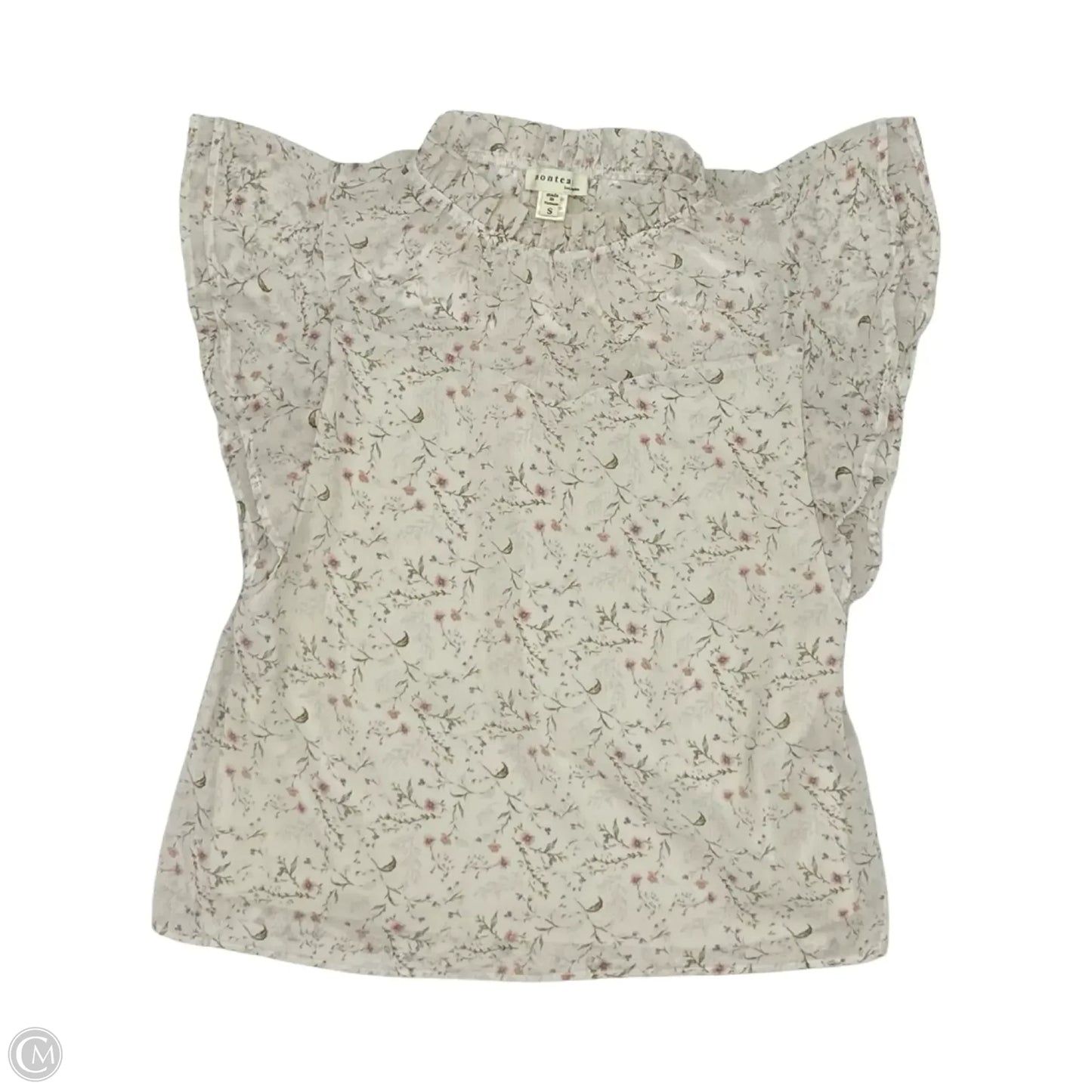 Blouse Short Sleeve By Monteau In Floral Print, Size: S