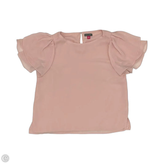 Blouse Short Sleeve By Vince Camuto In Pink, Size: M