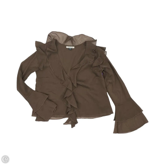 Blouse Long Sleeve By American Eagle In Brown, Size: S