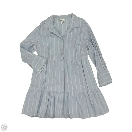 Dress Casual Short By Ava & Viv In Blue & Cream, Size: Xxl