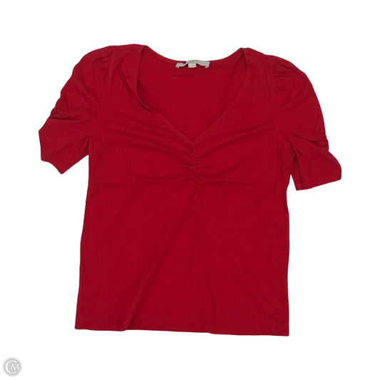 Top Short Sleeve By Loft In Red, Size: S