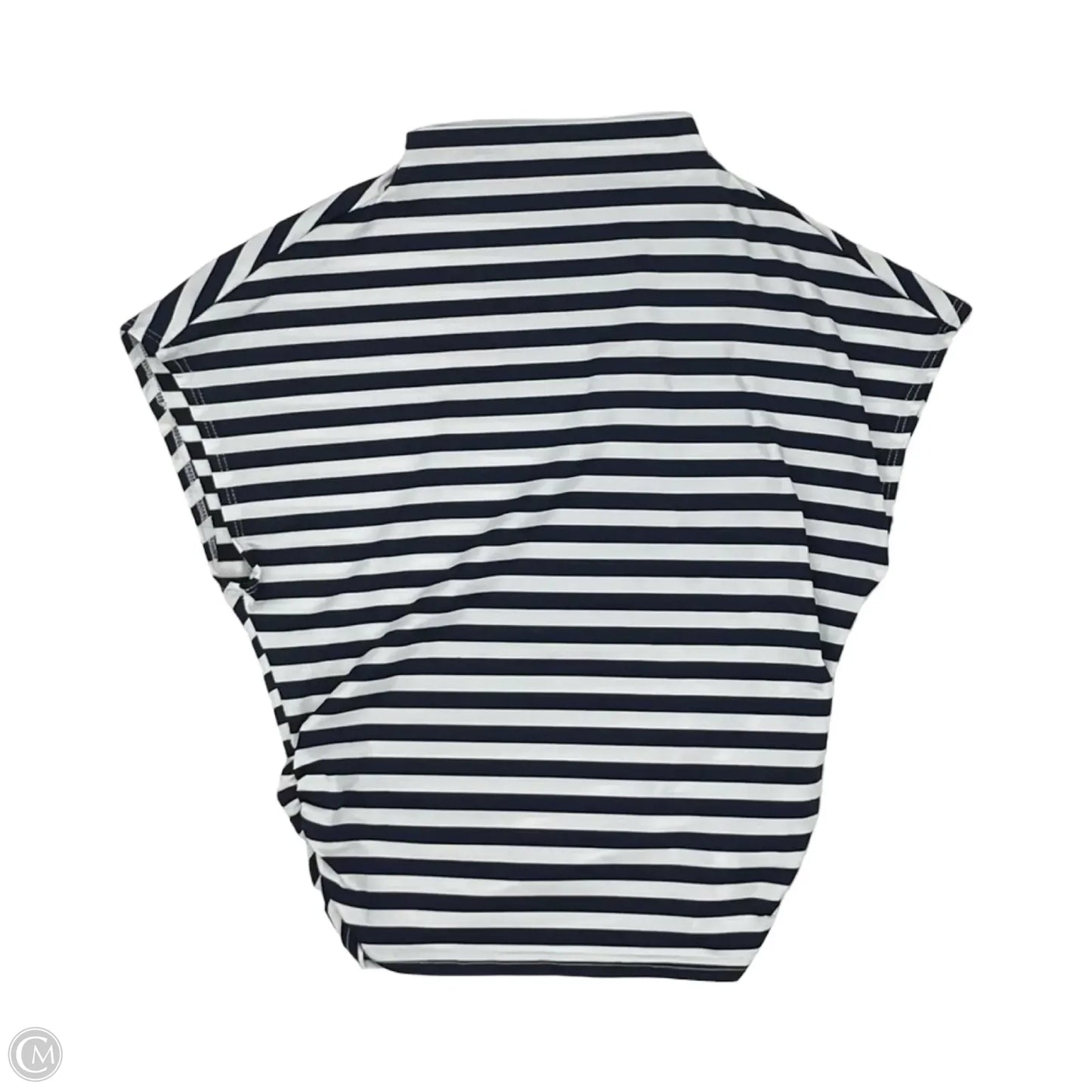 Blouse Short Sleeve By Cmf In Striped Pattern, Size: M