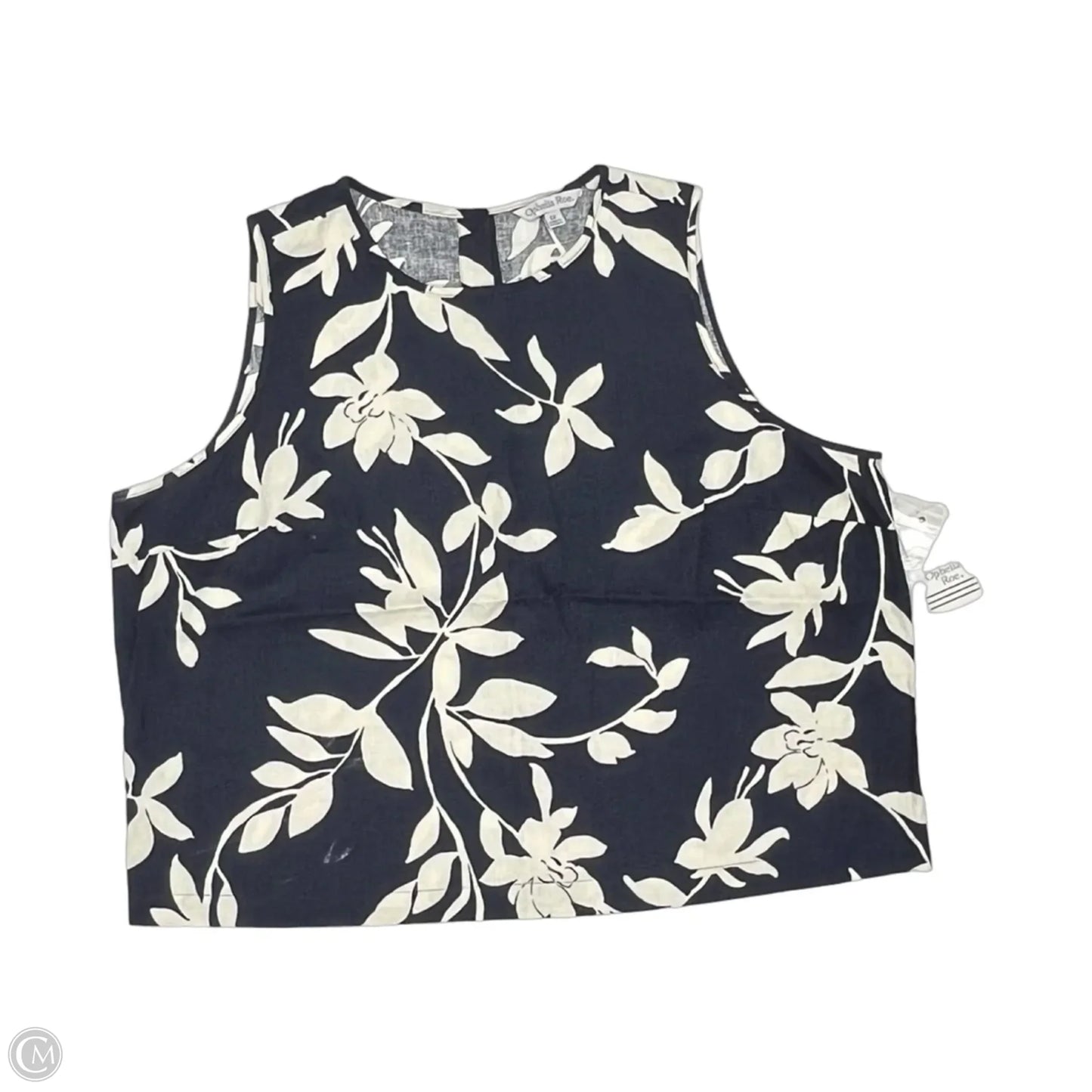 Blouse Sleeveless By Ophelia Roe In Blue & Cream, Size: 1x