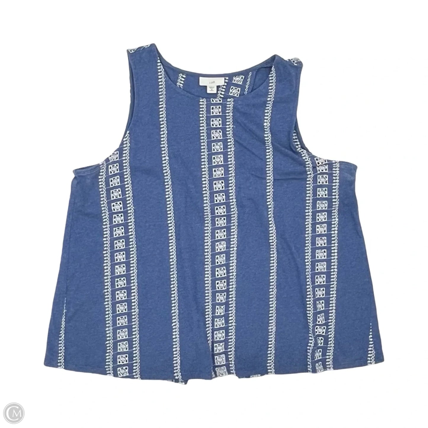 Top Sleeveless By J. Jill In Blue & Cream, Size: Mp