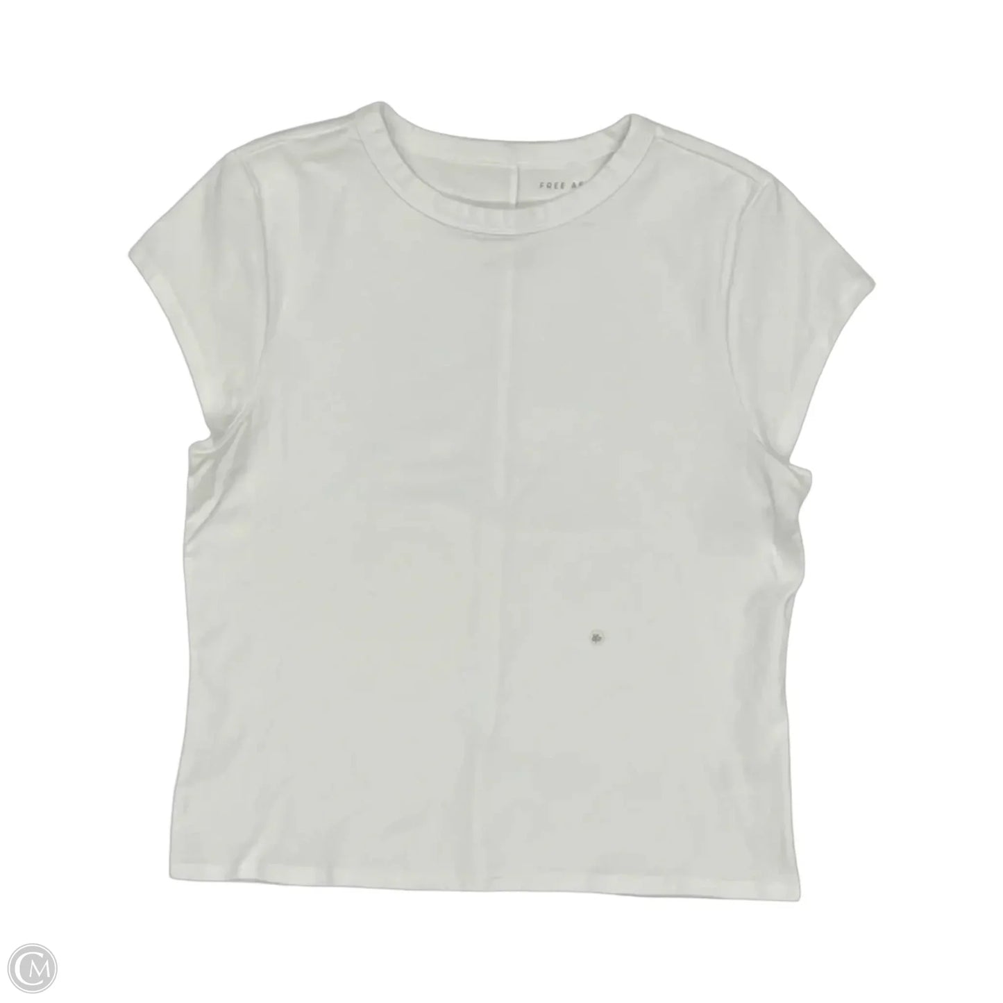 Top Short Sleeve By Free Assembly In White, Size: L