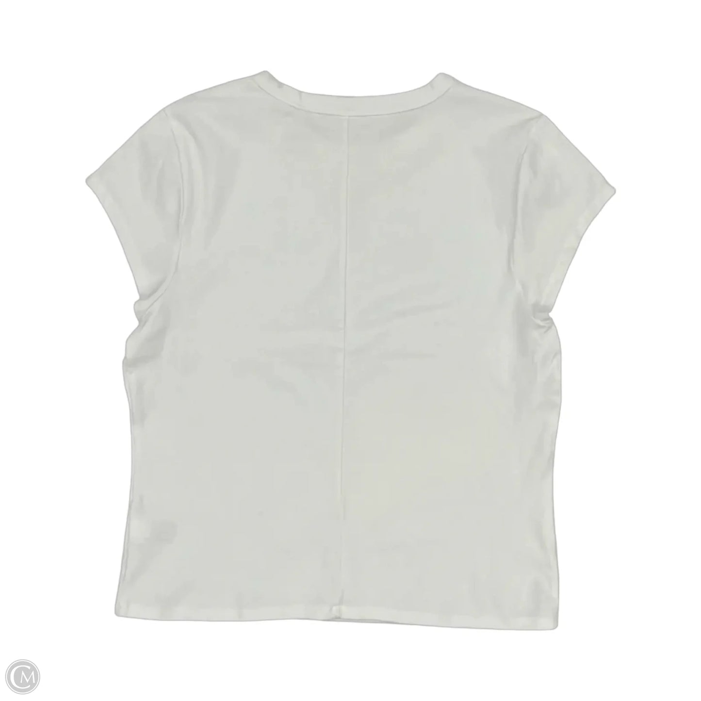 Top Short Sleeve By Free Assembly In White, Size: L