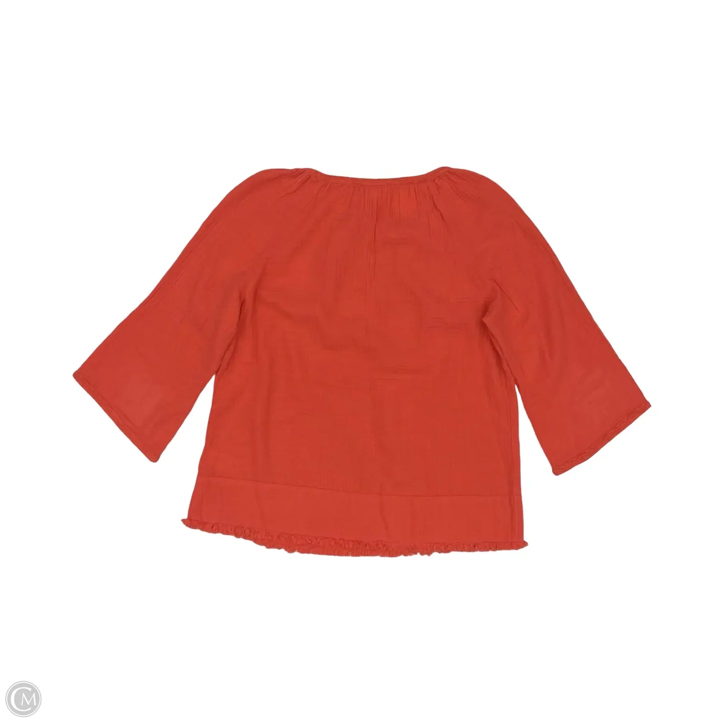 Blouse 3/4 Sleeve By Beachlunchlounge In Orange, Size: M
