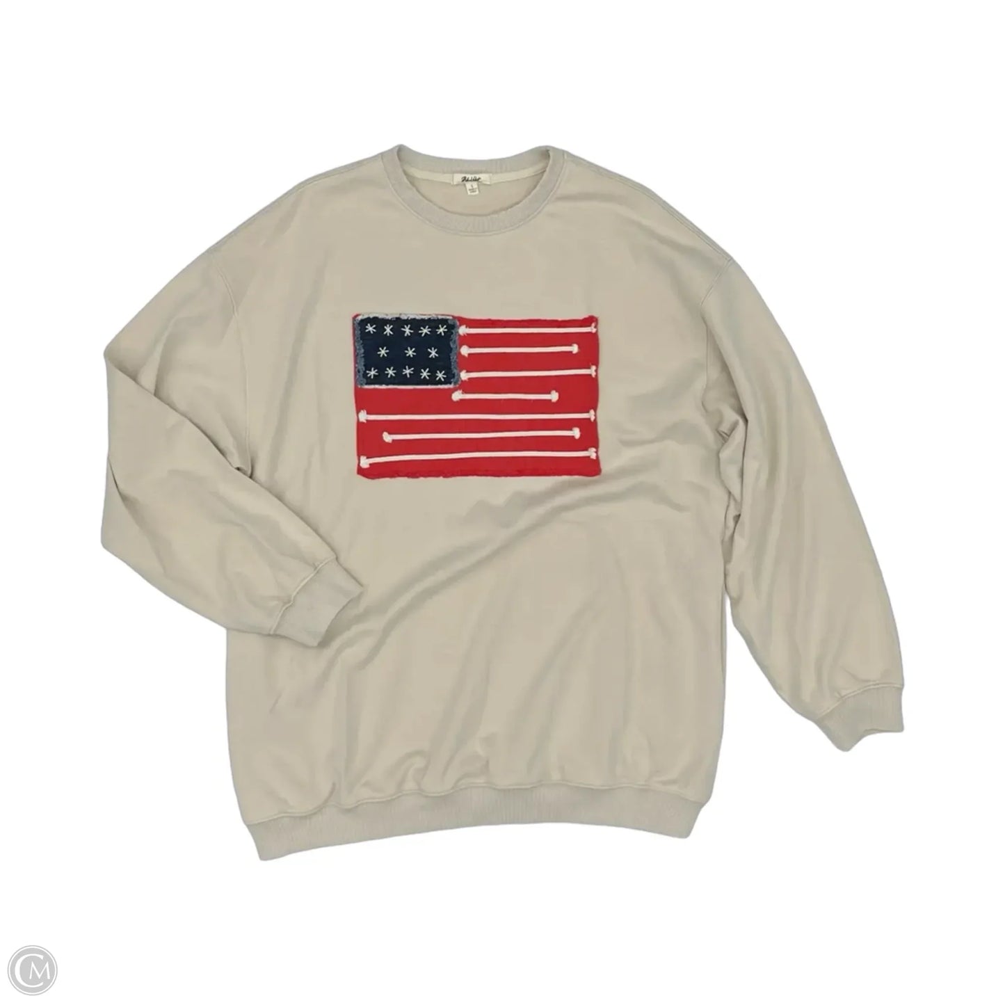 Sweatshirt Crewneck By Clothes Mentor In Tan, Size: S