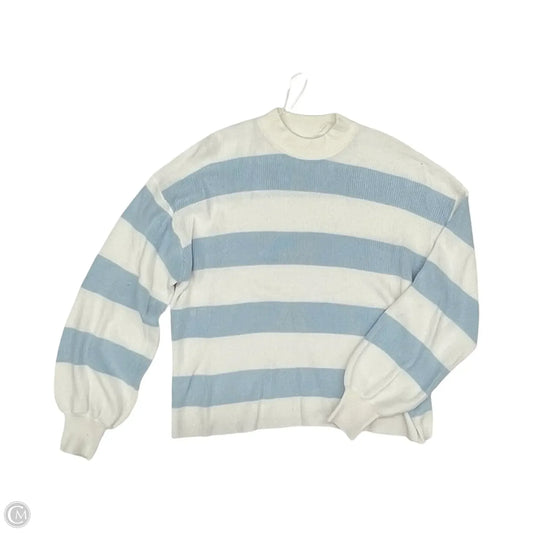 Sweater By Clothes Mentor In Blue & Cream, Size: M