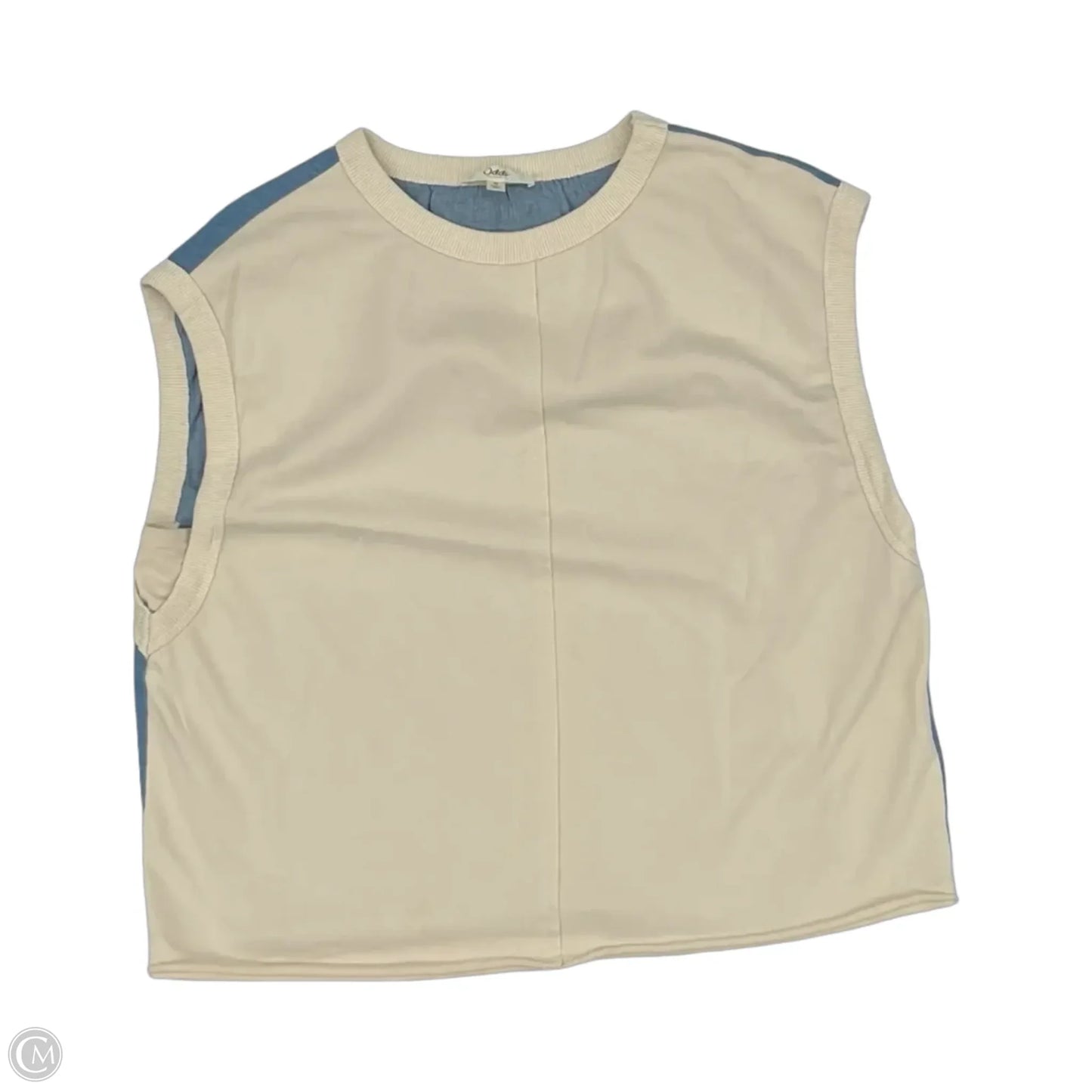 Top Sleeveless By Oddi In Blue & Cream, Size: M