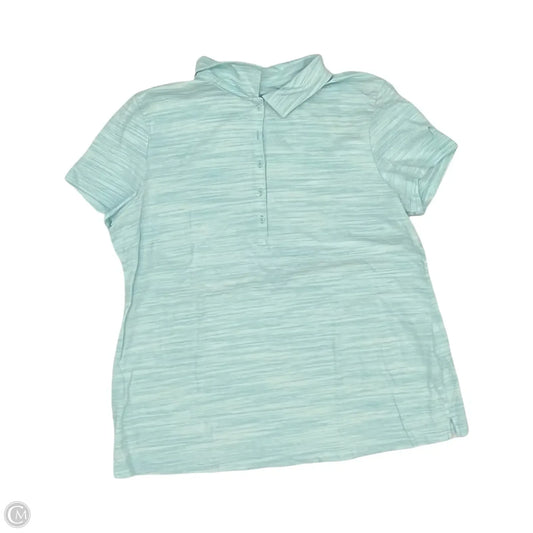 Top Short Sleeve By Croft And Barrow In Blue, Size: L
