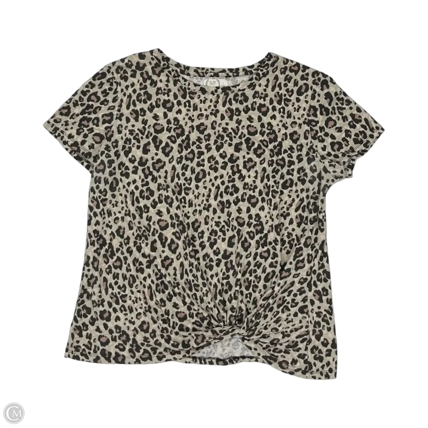 Top Short Sleeve By Maurices In Leopard Print, Size: L