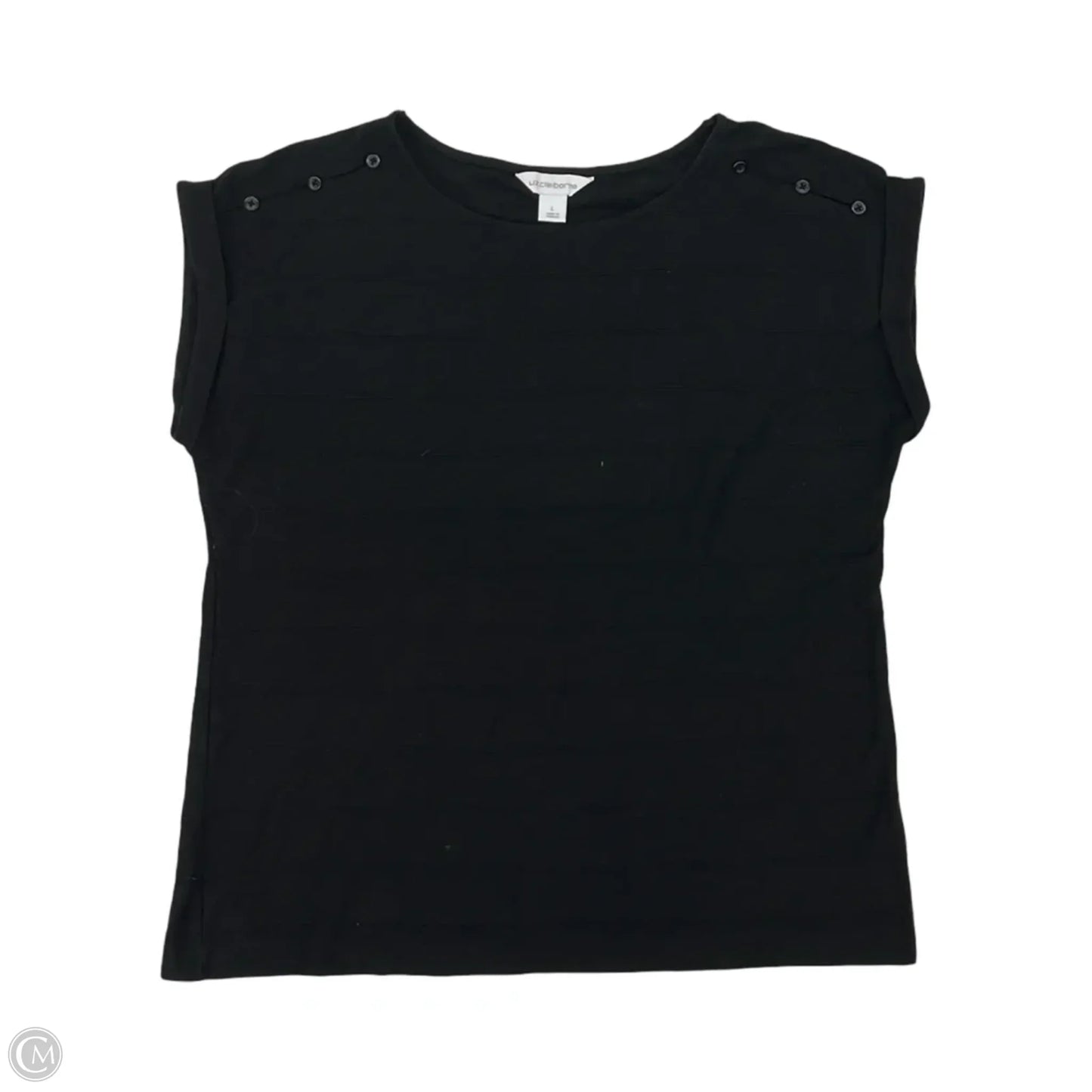 Top Short Sleeve By Liz Claiborne In Black, Size: L