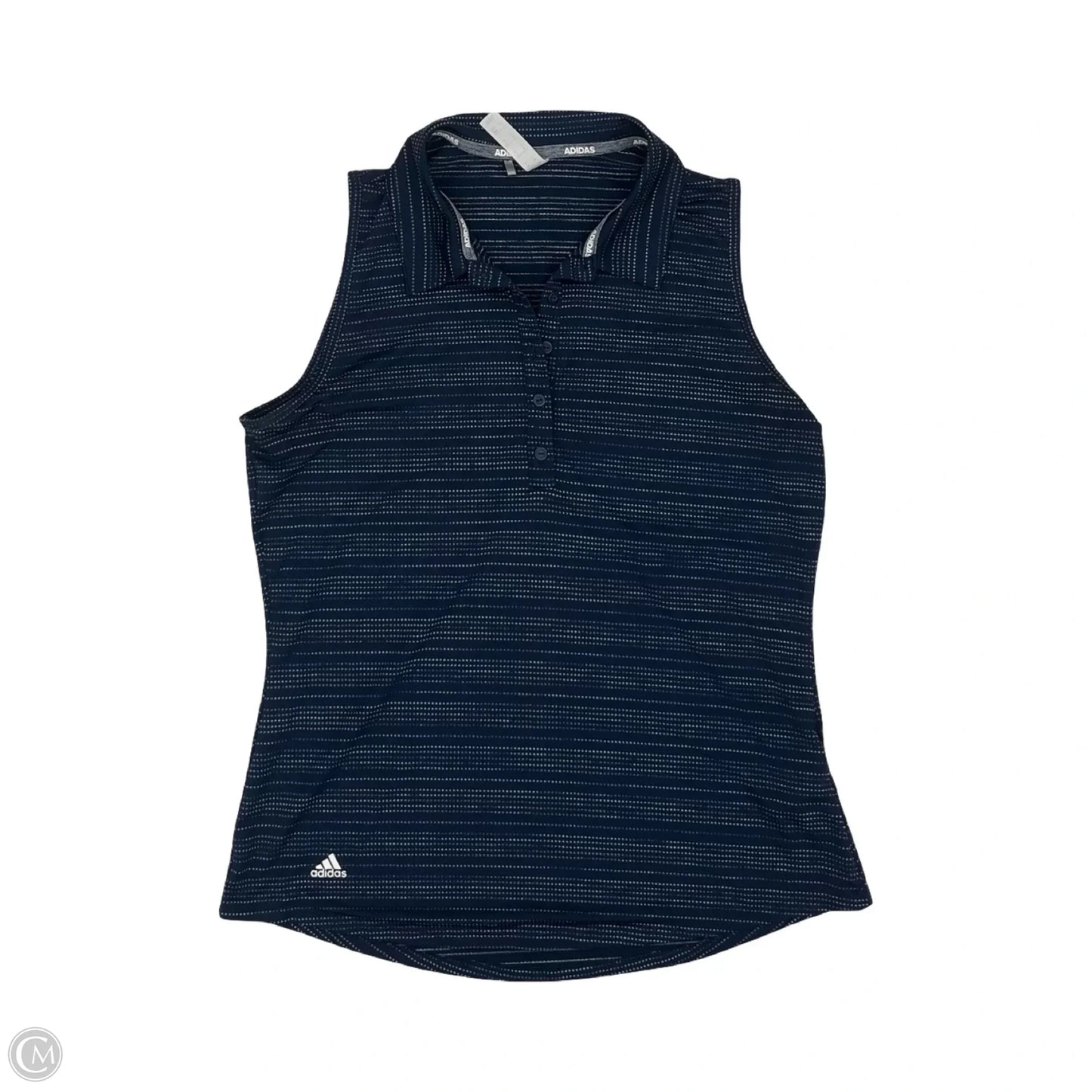 Athletic Tank Top By Adidas In Blue & White, Size: M