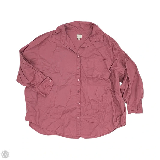 Top Long Sleeve By A New Day In Pink, Size: 2x