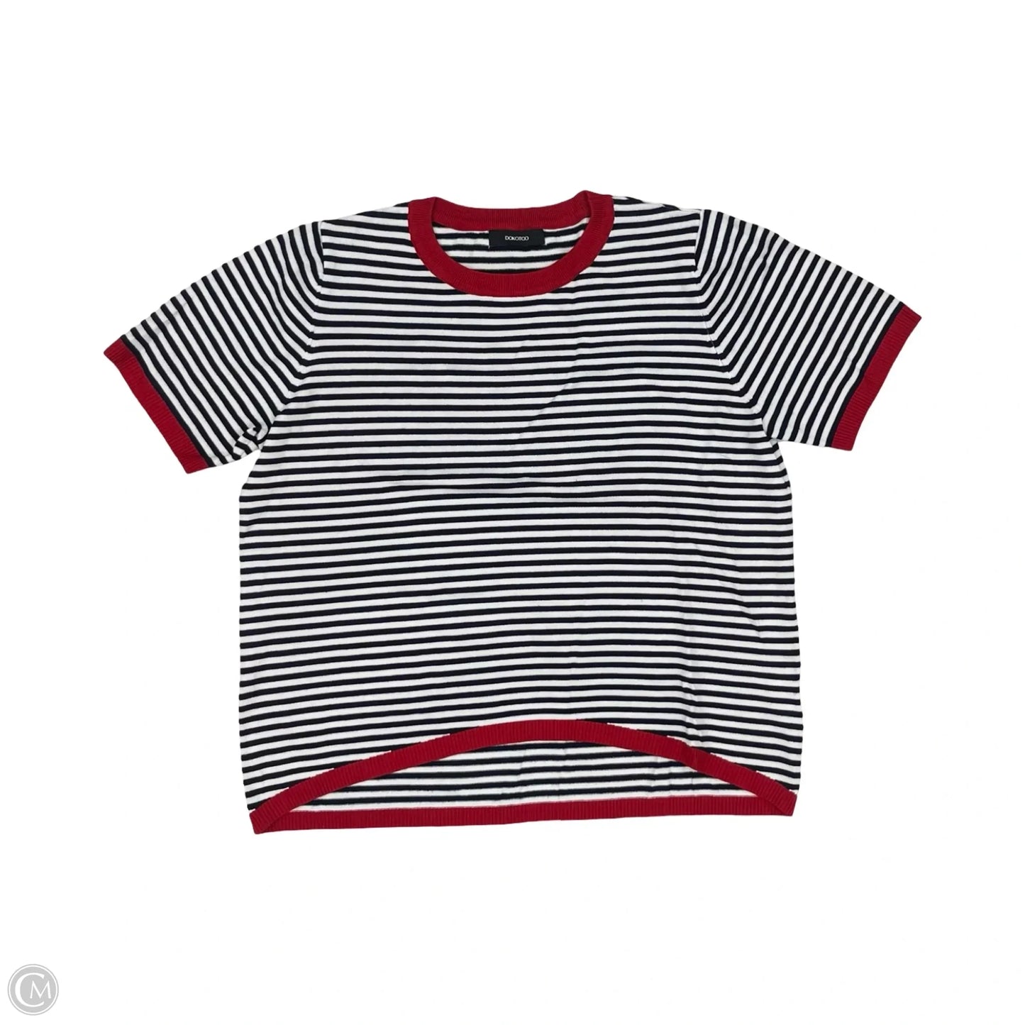 Sweater Short Sleeve By Dokotoo In Blue Red & White, Size: Xl