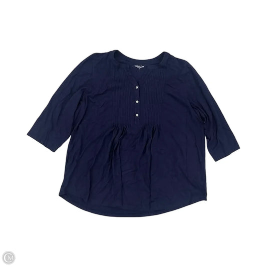 Top 3/4 Sleeve By Coldwater Creek In Navy, Size: 2x