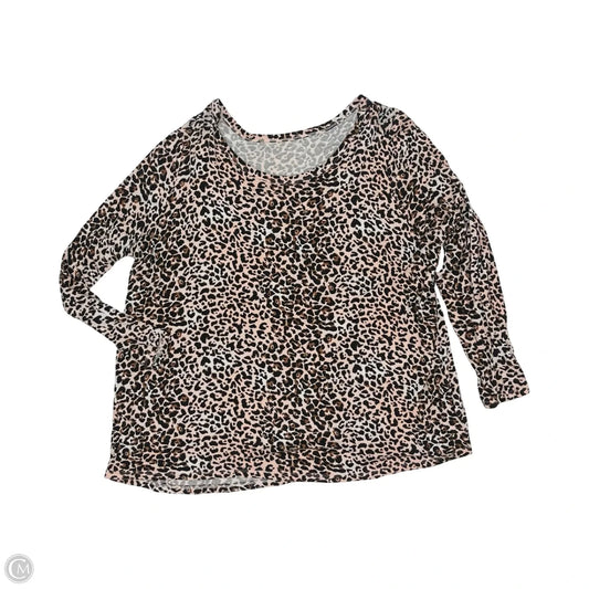 Top Long Sleeve By Maurices In Leopard Print, Size: 2x