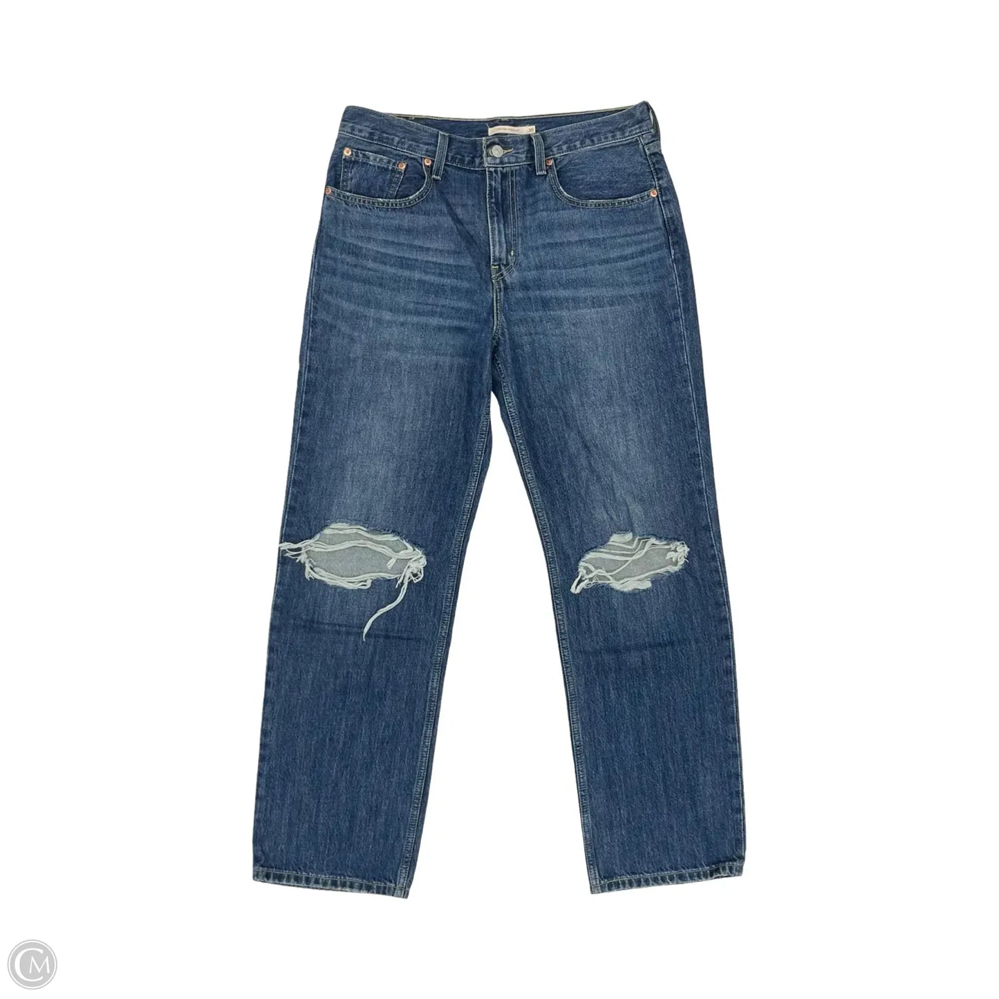 Jeans Straight By Levis In Blue Denim, Size: 10