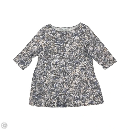 Top 3/4 Sleeve By Pure Jill In Grey & Purple, Size: L