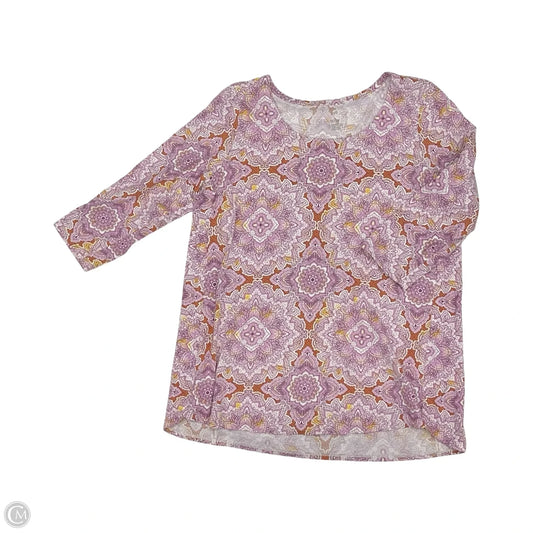 Top Long Sleeve By J. Jill In Orange & Purple, Size: L