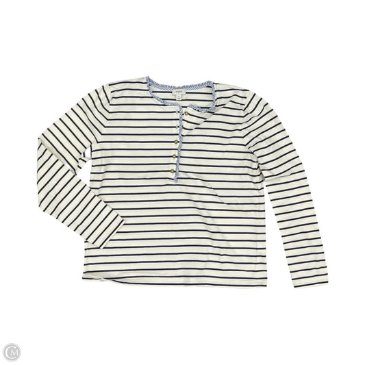 Top Long Sleeve By J. Crew In Blue & Cream, Size: M