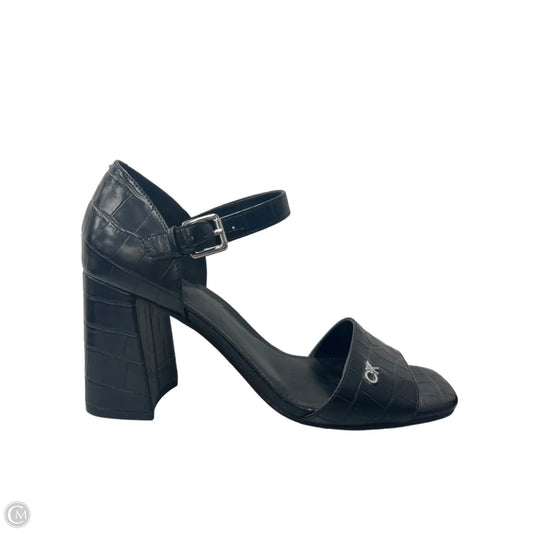 Sandals Heels Block By Calvin Klein In Black, Size: 9