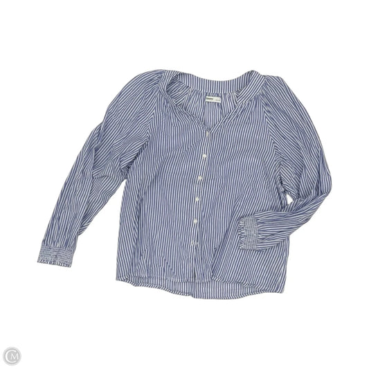 Blouse Long Sleeve By Sonoma In Blue & White, Size: L