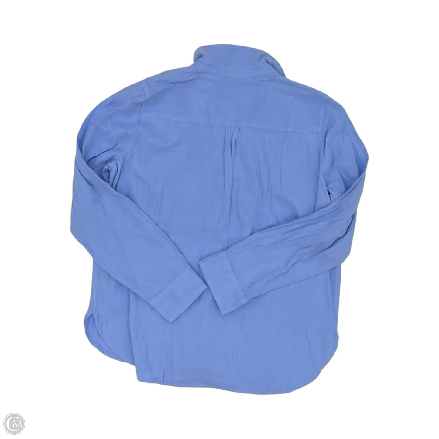 Top Long Sleeve By Zac And Rachel In Blue & White, Size: L